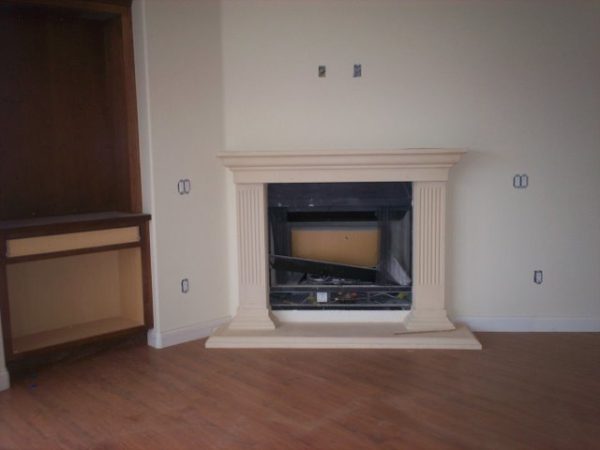 Cast stone mantel